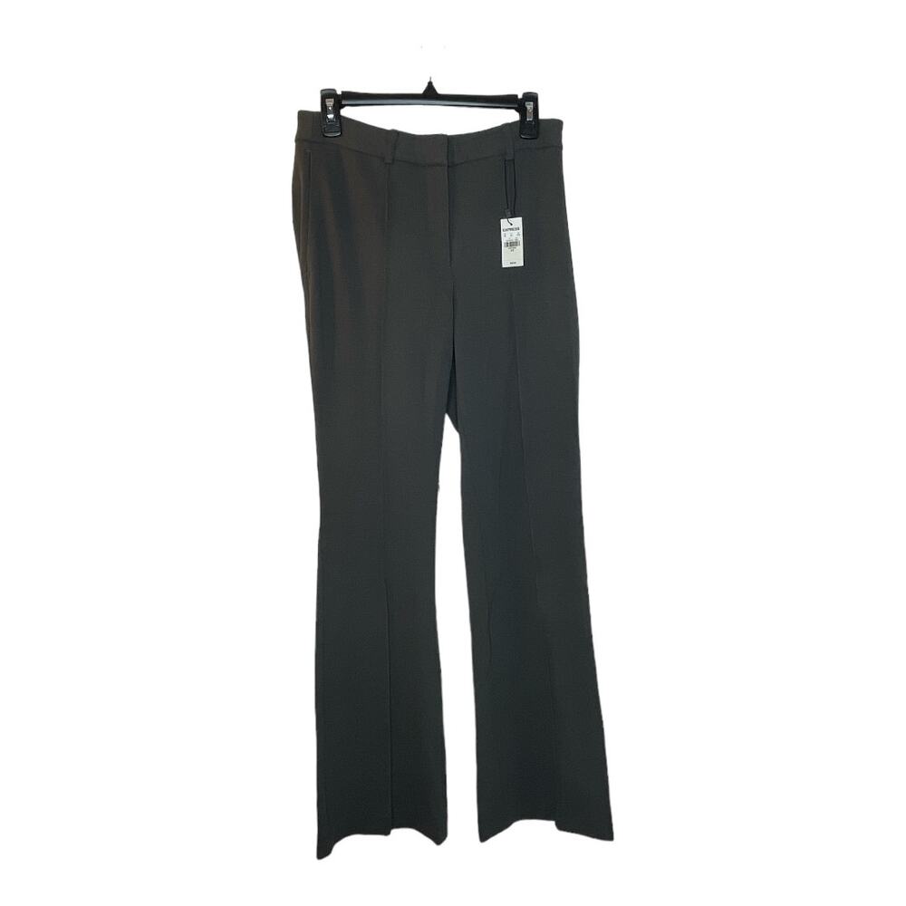 Express New Flare High Rise Dress Pants Dark Gray 2 Pockets Size 8R